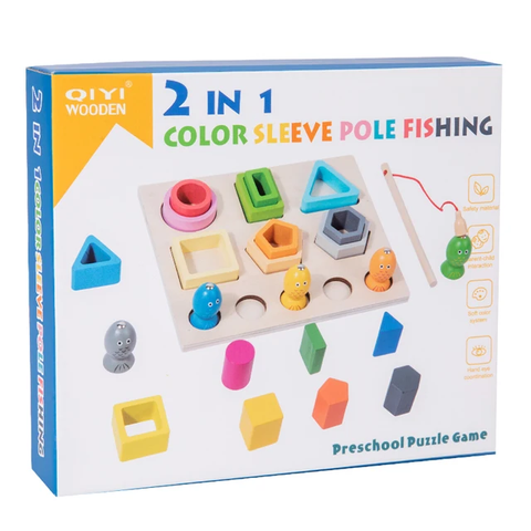 2 In 1 Wooden Color Sleeve With Fishing - EKT3245