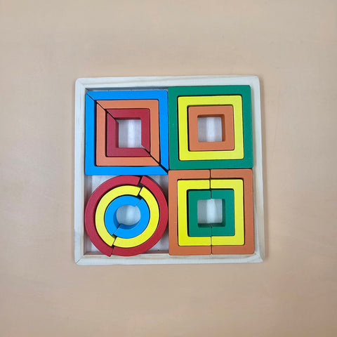 Wooden Geomentric Block Puzzle 1 Pc Random Design Will Be Shipped - EKT3256