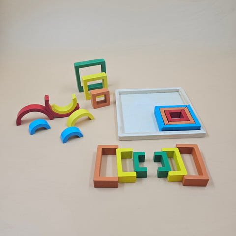 Wooden Geomentric Block Puzzle 1 Pc Random Design Will Be Shipped - EKT3256