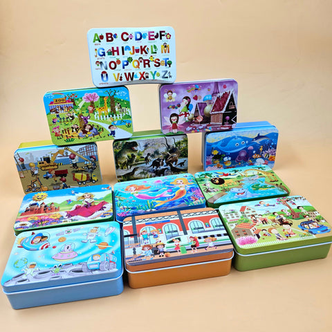 60 Pc Zigsaw Puzzle With Steel Box 1 Pc Random Design Will Be Shipped - EKT3257