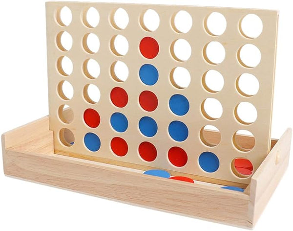 Wooden Connect 4 Game – Classic Strategy Game for Kids & Families