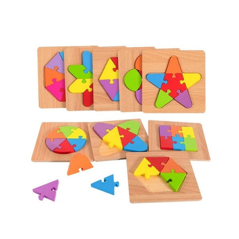 Wooden Geomatric Shape Puzzle 1Pc Random Design Will Be Shipped  - EKT3275