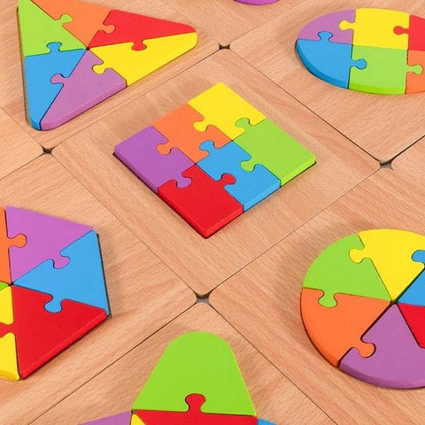 Wooden Geomatric Shape Puzzle 1Pc Random Design Will Be Shipped  - EKT3275