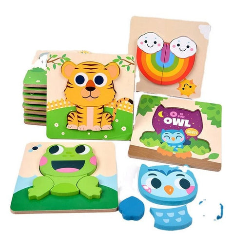 Wooden Printed Chunkey Jigsaw Puzzle 1Pc Random Design Will Be Shipped - EKT3277