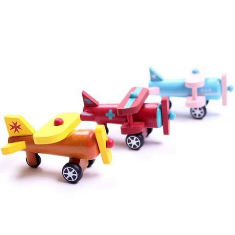 Wooden Mini Aeroplain 1Pc Random Design Will Be Shipped - EKT3279