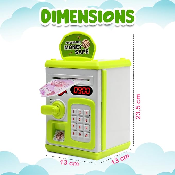 ATM Money Bank - White  | Learn to Save with Finger-print Enabled Piggy Bank