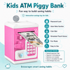 ATM Money Bank - Pink | Learn to Save with Finger-print Enabled Piggy Bank