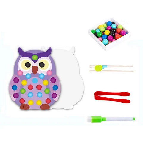 Wooden Pincer Board Game Owl - EKT3294