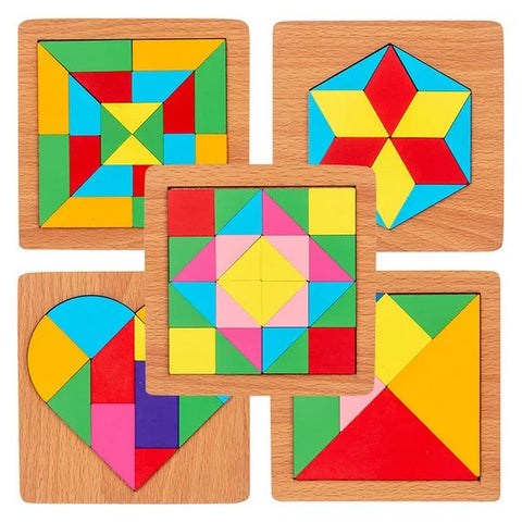 Wooden Tangram Puzzle 1Pc Random Design Will Shipped - EKT3298