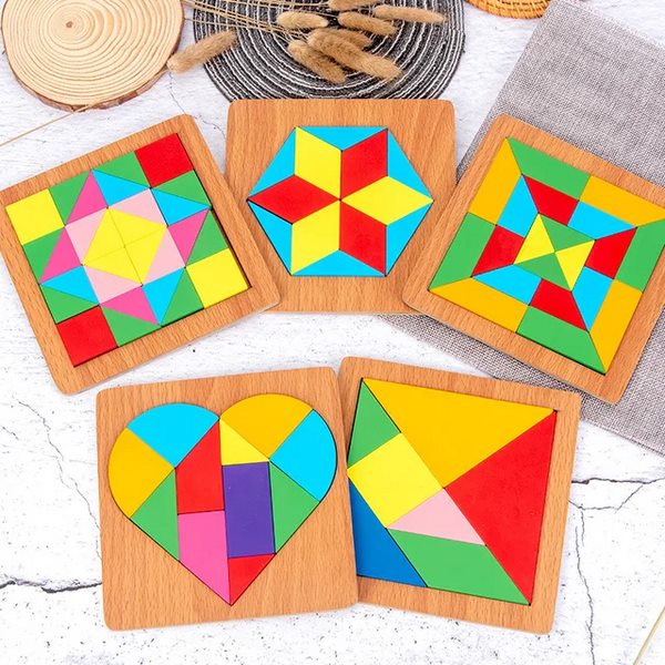 Wooden Tangram Puzzle 1Pc Random Design Will Shipped - EKT3298