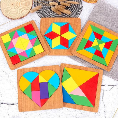 Wooden Tangram Puzzle 1Pc Random Design Will Shipped - EKT3298