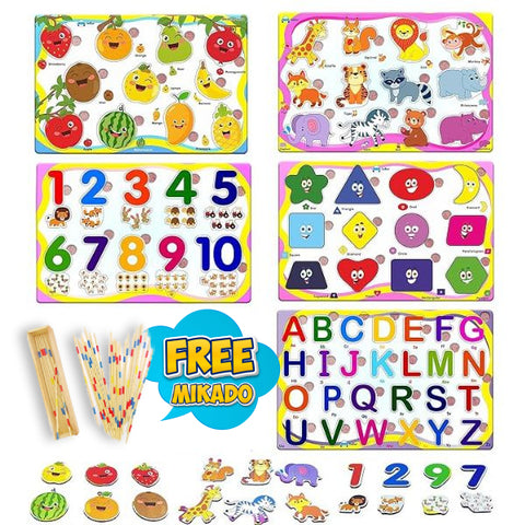 Extrokids Educational 5 in 1 Combo Board Kit + Free Mikado Sticks- EKT3301