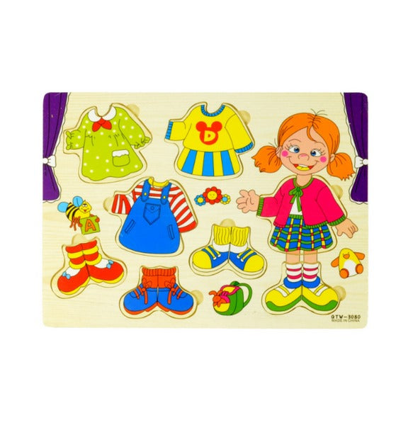 Wooden Dressup Puzzle Set Girl - EKT3303