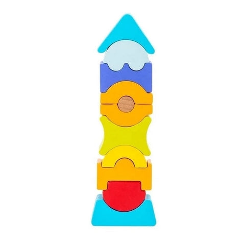 Wooden Colorful Pyramid Stacked - EKT3330