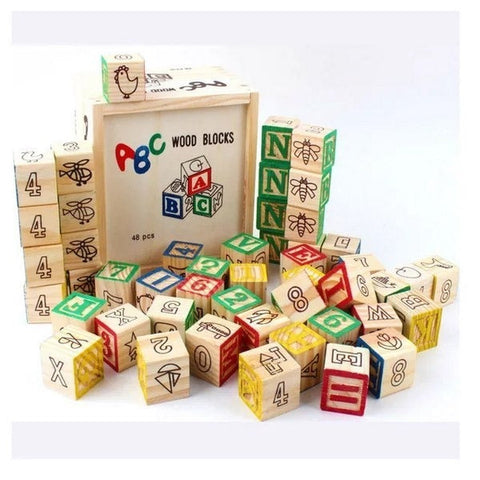 Wooden Alphabet And Picture Blocks - EKT3345