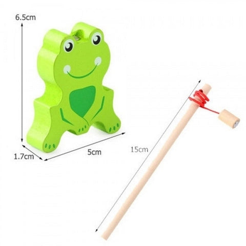 Wooden Frog Jenga Blocks With Fishing - EKT3360