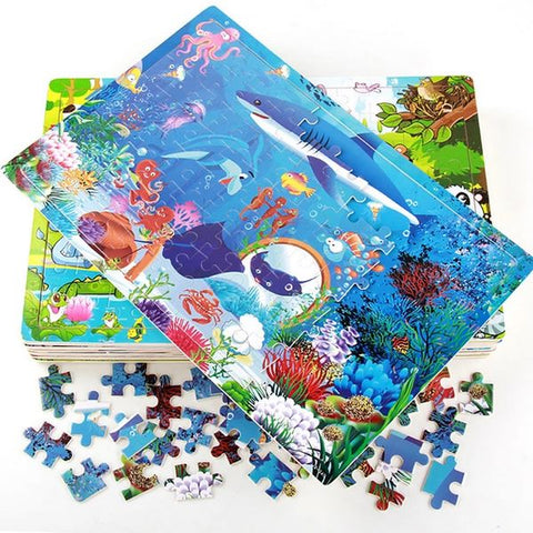 Wooden Big Jigsaw Puzzle With Picture 1Pc Random Design Will Be Shipped - EKT3366