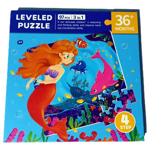 3 In 1 Leveled Puzzle Mermaid - EKT3367