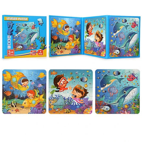 3 In 1 Leveled Puzzle Sea Animal - EKT3370