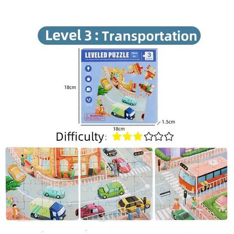 3 In 1 Leveled Puzzle Traffic - EKT3371