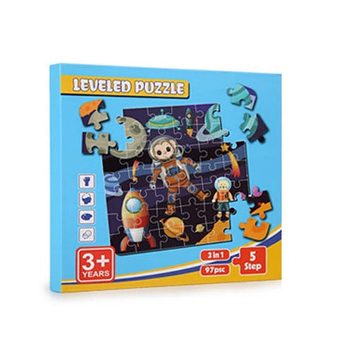 3 In 1 Leveled Puzzle Astronaut - EKT3376