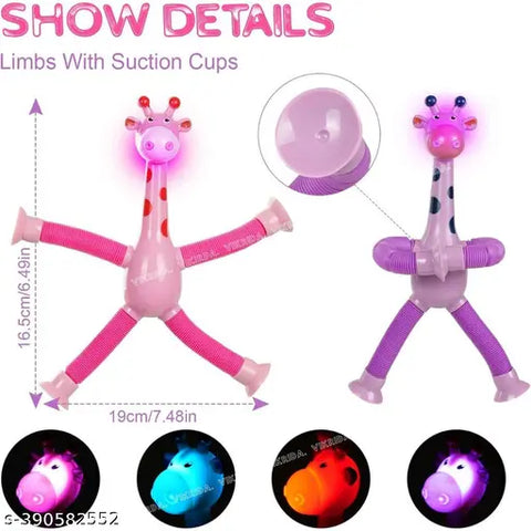 Telescopic Suction Cup Giraffe Toy 1Pc Random Design Will Be Shipped - EKT3388