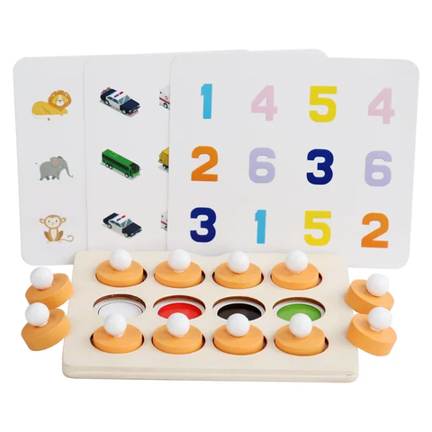 Wooden Mini Memory Game With Knob - EKT3394