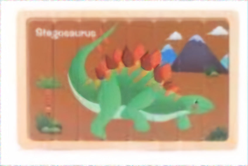 Wooden Double Sided 8Pc Stick Puzzle Dino - EKT3403