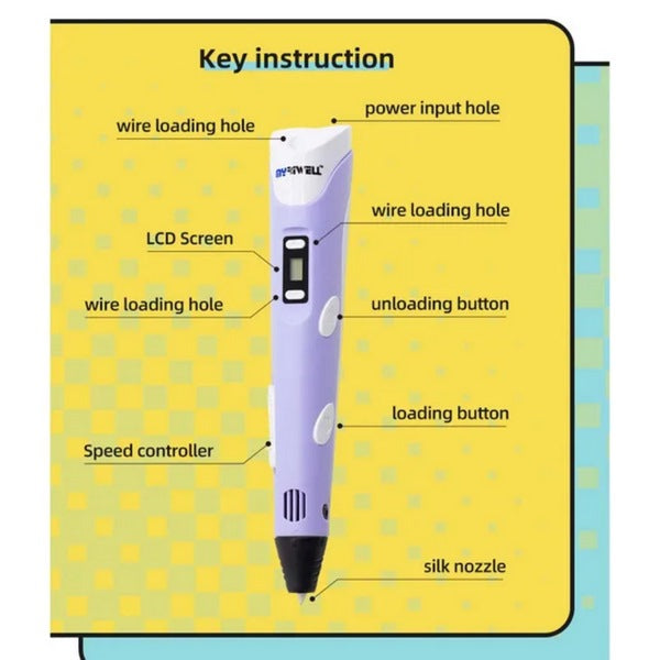 3D Pen 1Pc Random Design Will Be Shipped - EKT3471
