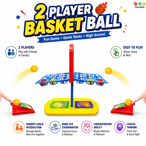 2 Player Indoor Basket Ball Game 1 pc Random Design Will Be Shipped - EKT3549