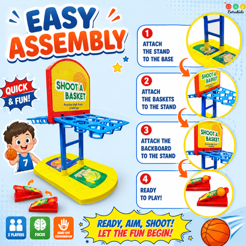 2 Player Indoor Basket Ball Game 1 pc Random Design Will Be Shipped - EKT3549