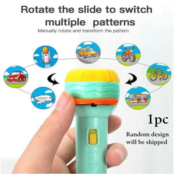 Kids Mini Projection Flash Light 1Pc Random Design Will Be Shipped - EKT3619