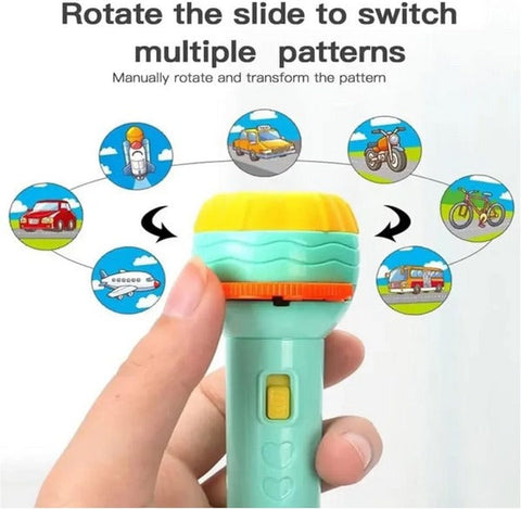 Kids Mini Projection Flash Light 1Pc Random Design Will Be Shipped - EKT3619