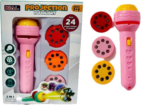 Kids Mini Projection Flash Light 1Pc Random Design Will Be Shipped - EKT3619