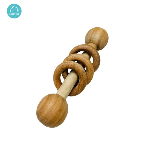 Dumb Bell Shaped Wooden Rattle 1 Pc Will be shipped - EKT3644