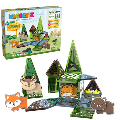 Magnetix Construction Set  Jungle Theme 34 Pieces - EKT3654