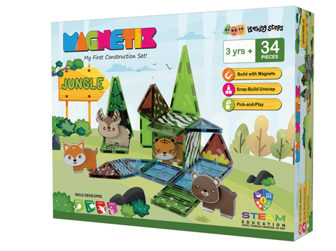 Magnetix Construction Set  Jungle Theme 34 Pieces - EKT3654
