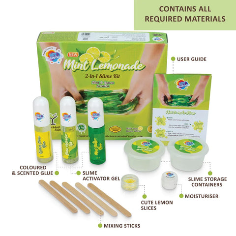 Mint Lemonade 2-in-1 Slime Kit for Kids 100% Safe & Non Toxic - EKT3666