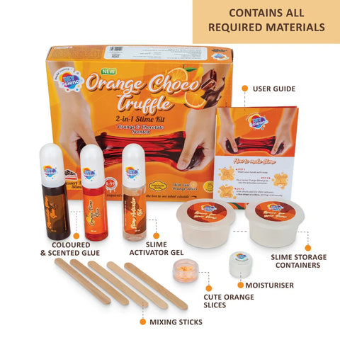 Orange Choco Truffle 2-in-1 Slime Kit for Kids 100% Safe & Non Toxic - EKT3668