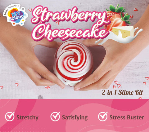 Strawberry Cheesecake 2-in-1 Slime Kit for Kids 100% Safe & Non Toxic - EKT3669