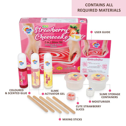 Strawberry Cheesecake 2-in-1 Slime Kit for Kids 100% Safe & Non Toxic - EKT3669