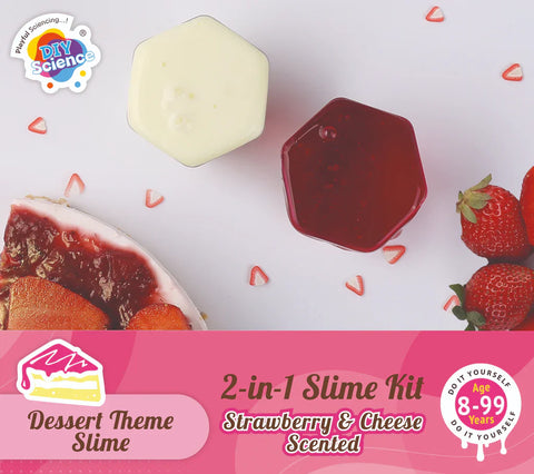 Strawberry Cheesecake 2-in-1 Slime Kit for Kids 100% Safe & Non Toxic - EKT3669
