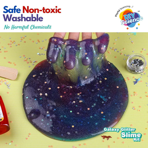 Galaxy Glitter Slime Kit for Kids for Kids 100% Safe & Non Toxic - EKT3674