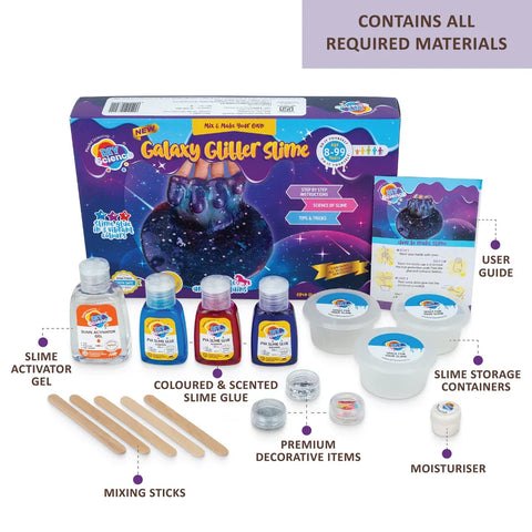 Galaxy Glitter Slime Kit for Kids for Kids 100% Safe & Non Toxic - EKT3674