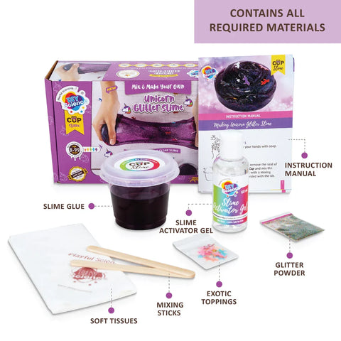Unicorn Glitter Slime Kit for Kids 100% Safe & Non Toxic - EKT3676