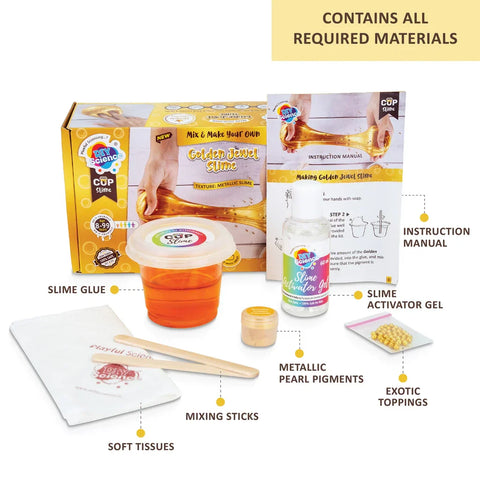 Golden Jewel Slime Kit for Kids 100% Safe & Non Toxic - EKT3683