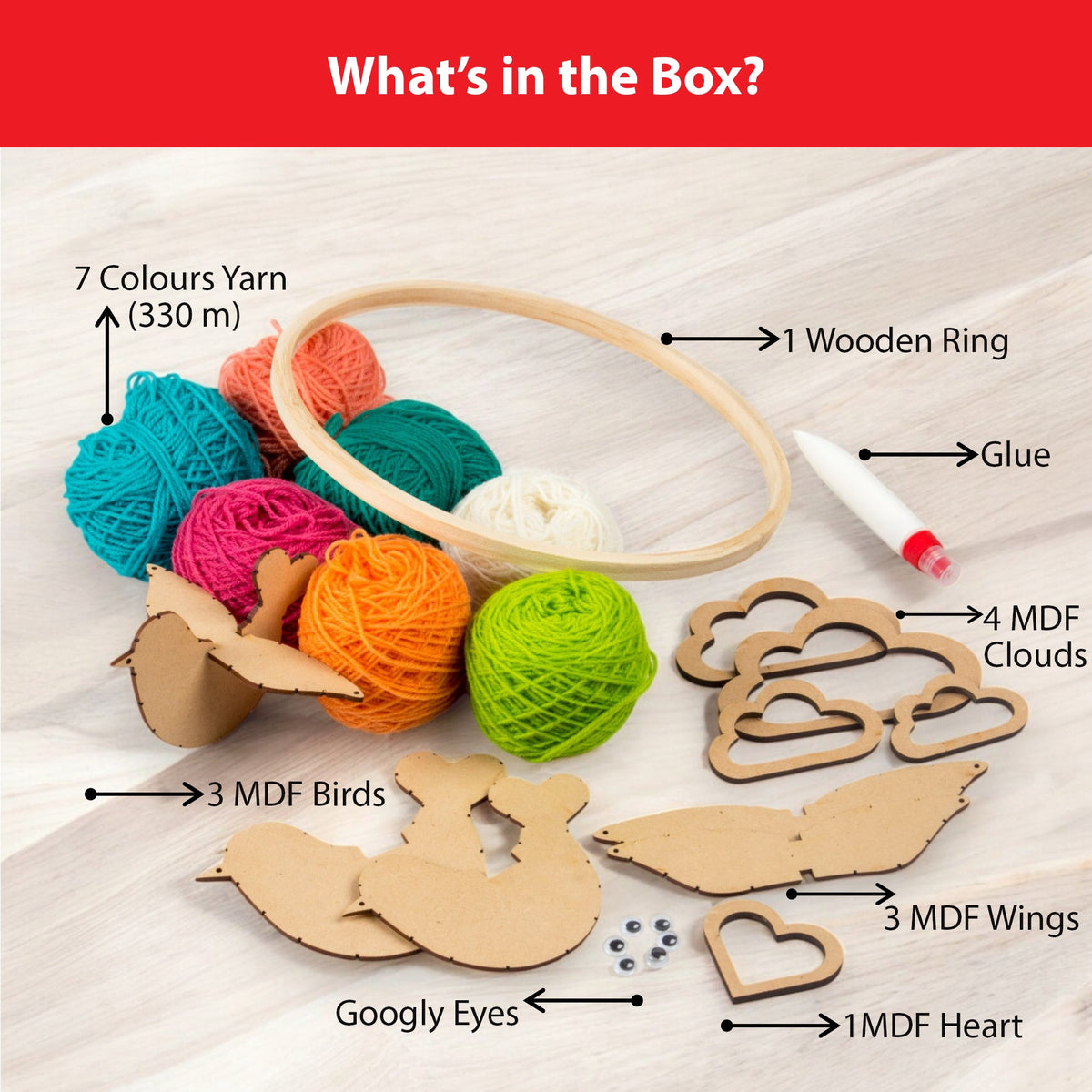 Yarn Bird Diy Craft Kit Mobile Hanging - EKT3691