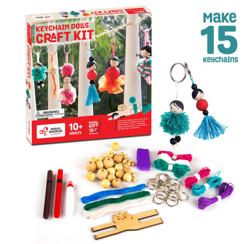 Keychain Dolls Diy Craft Kit | Make 15 Keychain - EKT3692