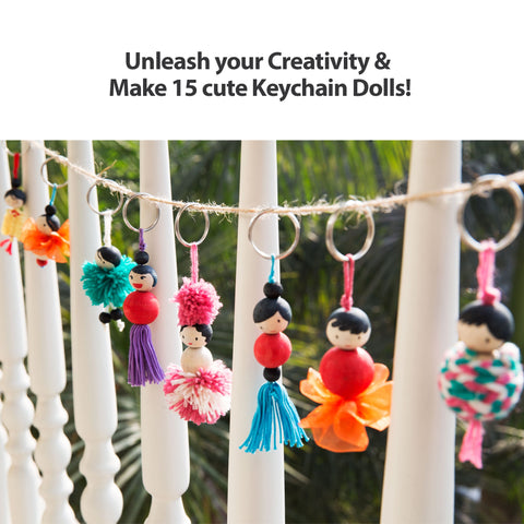 Keychain Dolls Diy Craft Kit | Make 15 Keychain - EKT3692