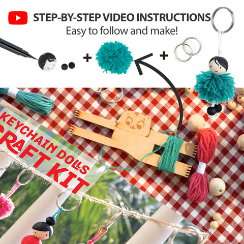Keychain Dolls Diy Craft Kit | Make 15 Keychain - EKT3692